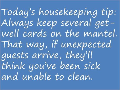 Housekeeping Tip Housekeeping Tips Get Well Cards Housekeeping