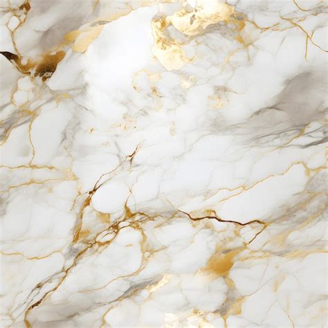 Premium Ai Image White Gold White Marble Texture Seamless