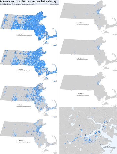 Massachusetts Population Density Map Tourist Map Of English