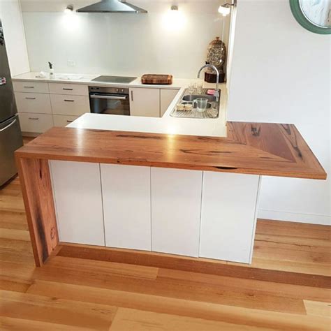 Recycled Timber Benchtops Cucina Melbourne Di Timber Revival Houzz