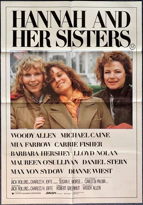 All About Movies Hannah And Her Sisters Poster One Sheet Original 1986 Woody Allen Michael Caine