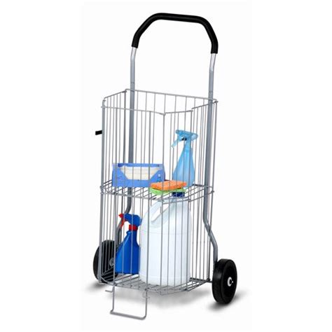 Honey Can Do Steel Folding 2 Tier Utility Rolling Cart Chrome