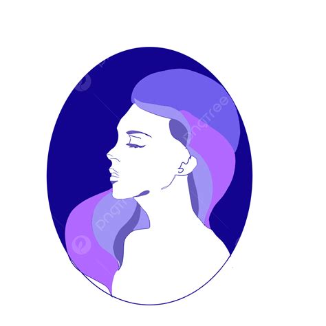 Beauty Side Face Png Picture Woman Beauty Logo Side Face In Blue And