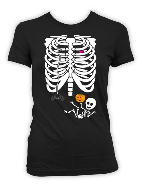 Pregnant Skeleton Shirt Halloween Pregnancy Costume Maternity Etsy