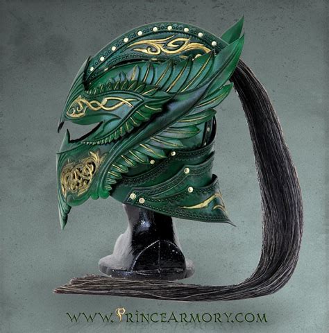 Green Elven Knight Helmet By Azmal On Deviantart Helmet Armor Knights