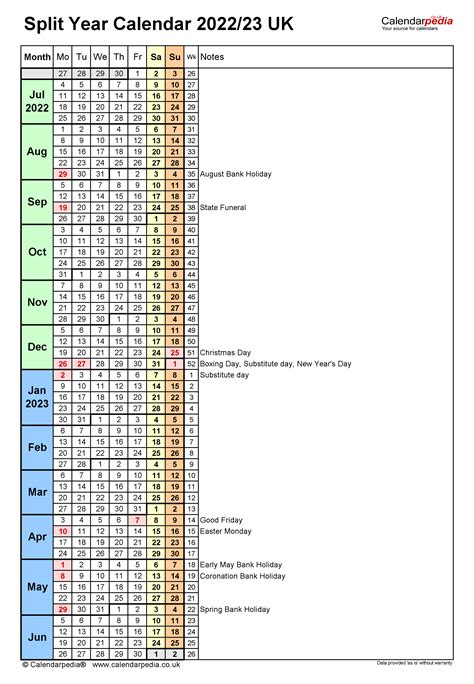 Split Year Calendar Templates For 20212022 In Microsoft Word Format