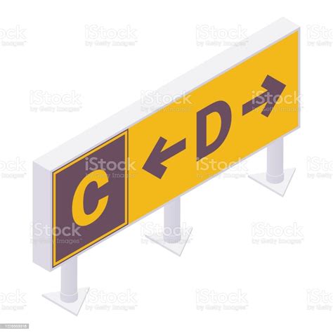 Isometric Taxiway Location Sign For Airport Isolated On White Stock ...
