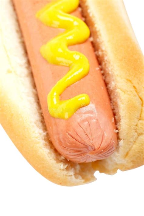 Hot Dog With Mustard Stock Image Image Of Meat Calories 4165125