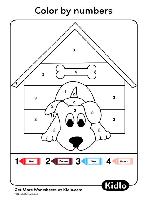 Color By Numbers Dogs Worksheet 11