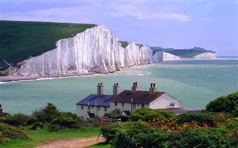 United Kingdom Uk England Sussex Landscape Seven Sisters Cliffs