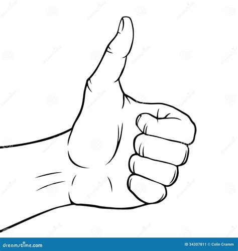 Black And White Thumbs Up Stock Vector Illustration Of Good 34307811