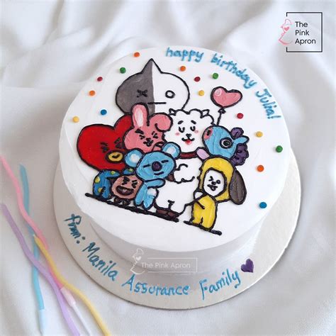 Bt21 Themed Birthday Minimalist Cake Bts Cake Mini Cakes Birthday