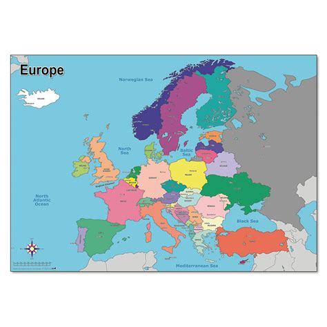 G1535049 Simple Map Of Europe Gls Educational Supplies