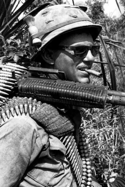 Vietnam War Us Army M60 Gunner On Patrol In The Bush Glossy 8x10