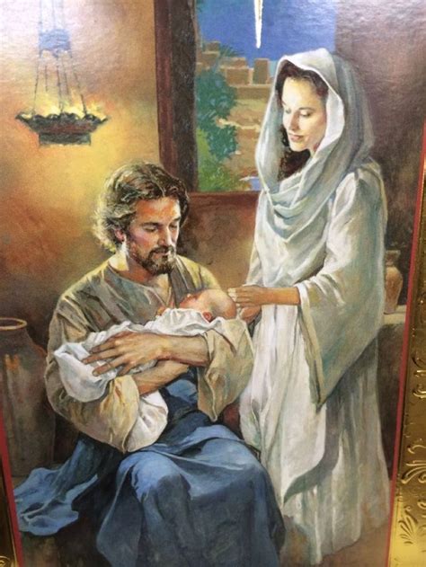 St Joseph Holding Baby Jesus Mary Sleeping