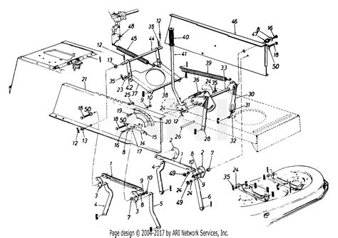 Mtd 133r676g190 Lt 14 1993 Parts Diagram For Upper Frame And Mower Deck