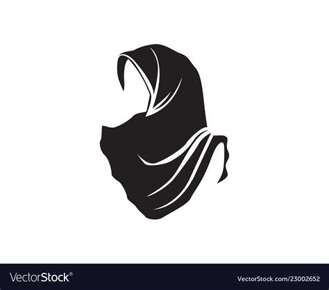 Hijab Black Logo Royalty Free Vector Image Vectorstock