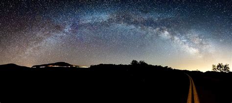 6 Image Panoramic Shot Of The Milky Way Over The Northern Arizona Sky