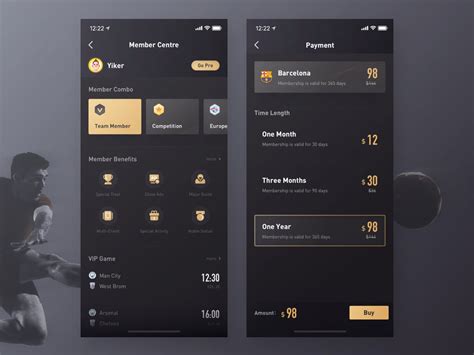 sport2 app interface design mobile app design inspiration interactive design