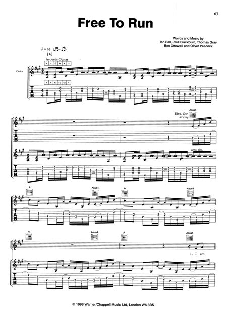 Free To Run Sheet Music Gomez Guitar Tab