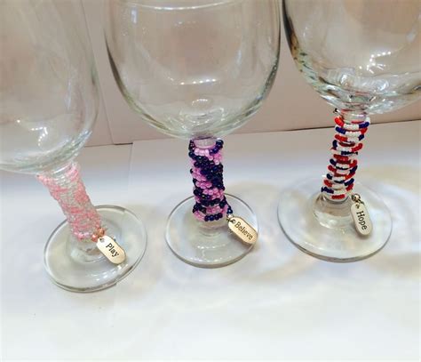 Beaded Wine Glasses Choose Your Colors Made With Or Without Charms Glassware Wine Glass Wine