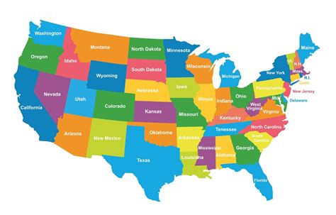 Political Map Of Usa Colored State Map Mappr Riset