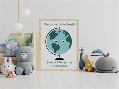 Welcome To The World New Baby Nursery Print By Stripeycats