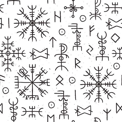Premium Vector Futhark Runes Seamless Pattern Norse Viking Occult