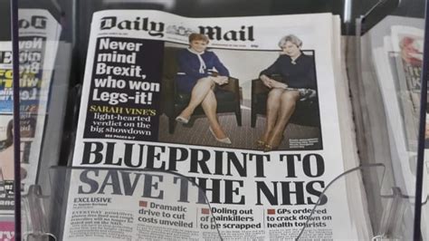 Uk Tabloids Legs It Front Page Draws Sexism Complaints Cbc News