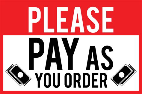 Please Pay As Order With Cash Sign 15281896 Vector Art At Vecteezy