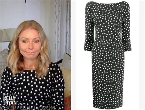 Kelly Ripa Black And White Polka Dot Dress Live With Kelly And Ryan