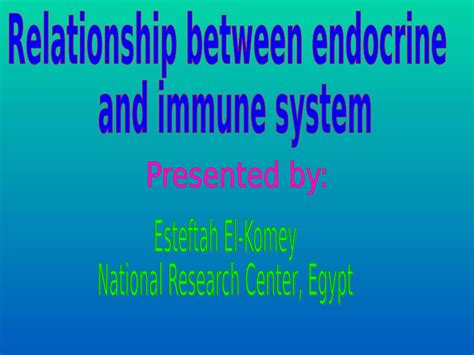 Pdf Relationship Between Endocrine And Immune System
