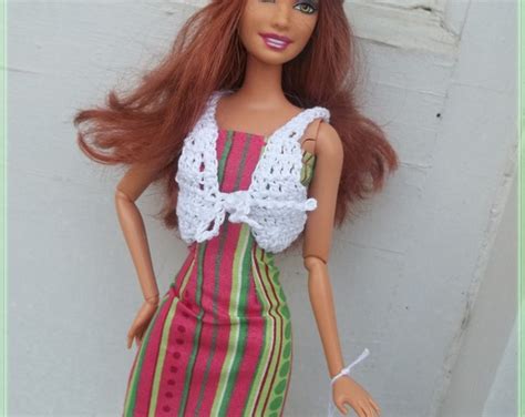 Barbie Clothes Strapless Dress And Crochet Accessories Etsy