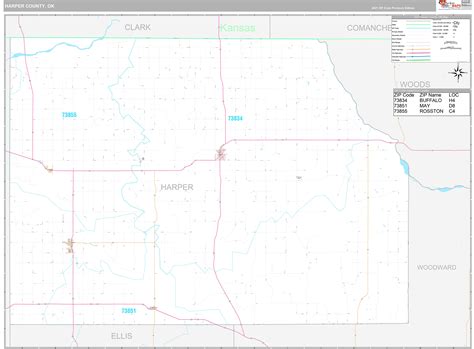 Harper County Ok Wall Map Premium Style By Marketmaps