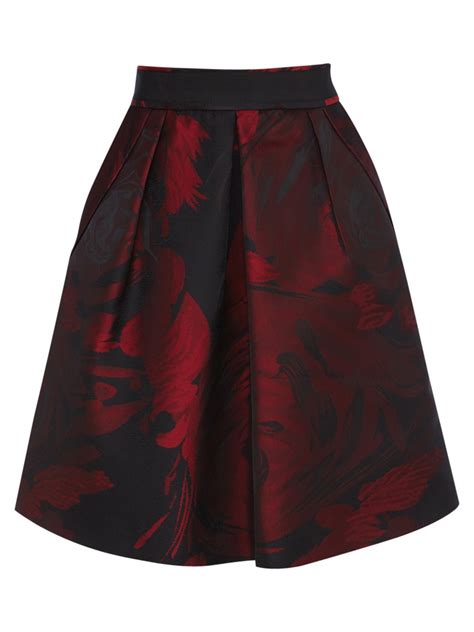 Coast Etna Jacquard Skirt In Red Lyst