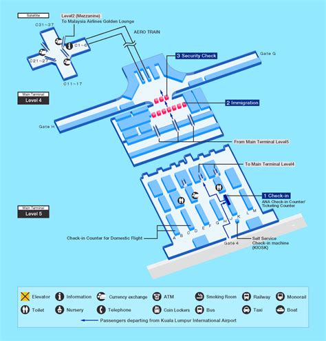 Klia Map Kuala Lumpur International Airport Arrivals And Departures