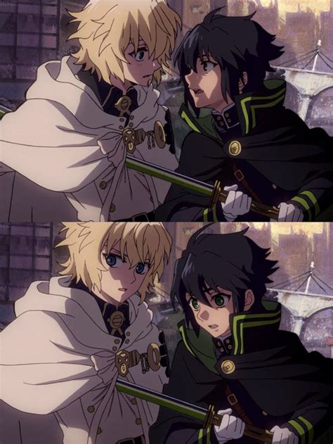 Yuichiro and shinoa split off from the squad to help nagai. Seraph Of The End>>> *stares into each others eyes after ...
