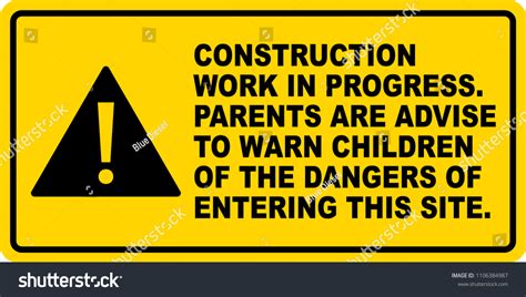 Site Safety Signage Construction Work Progress Stock Vector Royalty