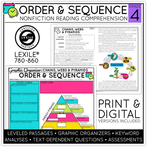 4th Grade Order And Sequence Nonfiction Text Structure Reading