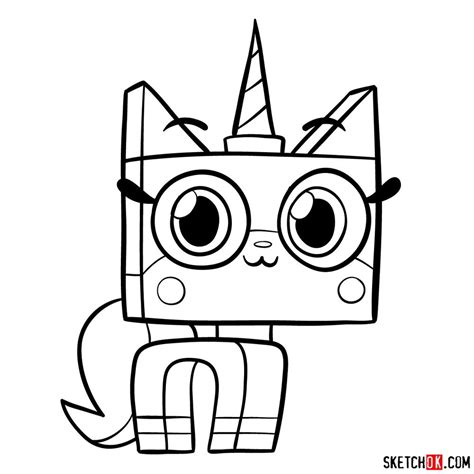 How To Draw Unikitty Characters Sketchok Easy Drawing Guides