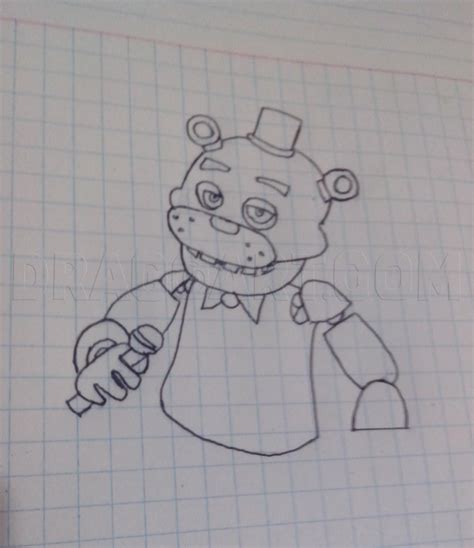 How To Draw Freddy Fazbear Coloring Page Trace Drawing