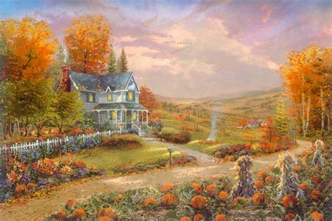 Autumn At Apple Hill By Thomas Kinkade Studios Village Gallery