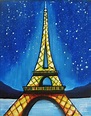 Eiffel Tower In Starry Night Painting by Vesna Antic