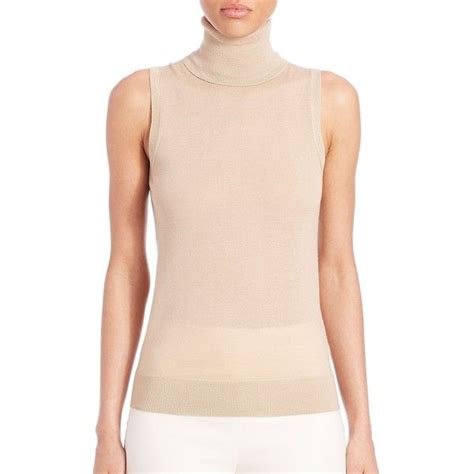 Ralph Lauren Sleeveless Silk Jersey Turtleneck 780 Liked On Polyvore