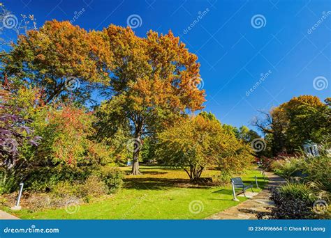 Beautiful Fall Color in the Famous Philbrook Museum of Art Stock Photo