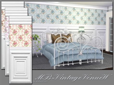 Romantic Wallpaper Sims 4 Update Vintage Bed Prop Design Sims 2