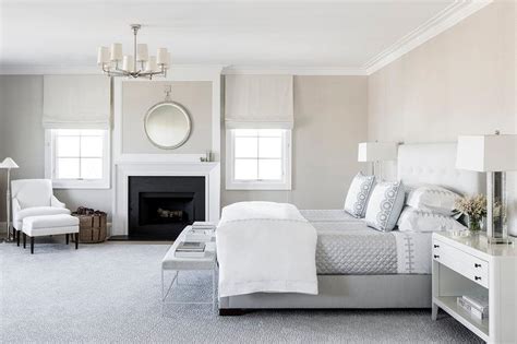 I've been so happy with. White and Gray Master Bedroom with Fireplace ...