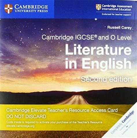 Cambridge Igcse R And O Level Literature In Engl Uk