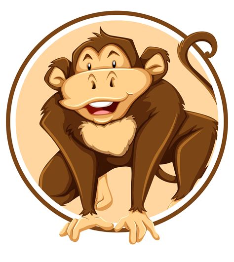 Monkey in circle template 295459 Vector Art at Vecteezy