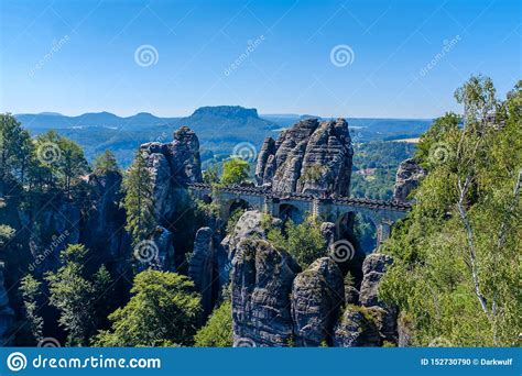 Bastei Stone Bridge In Germany Stock Photo Image Of Park View 152730790